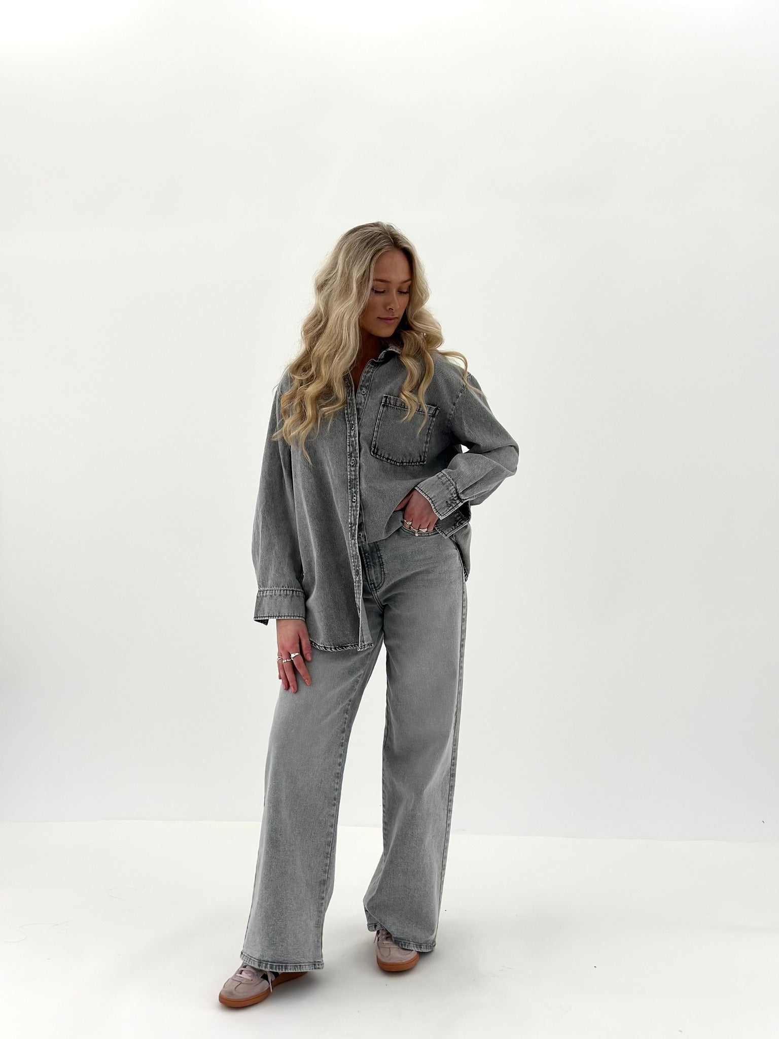 PCSELMA Jeans - Light Grey Denim